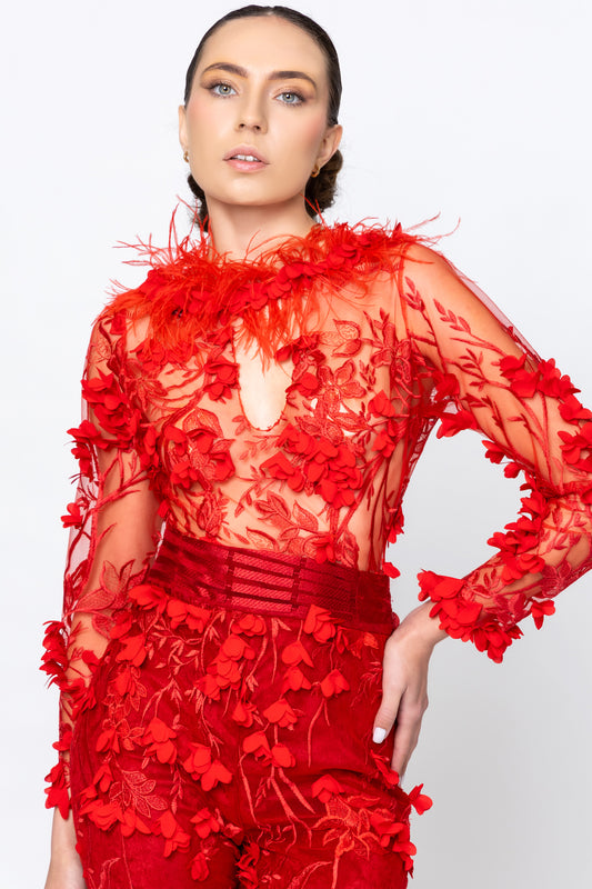 CRIMSON BLOOM JUMSUIT